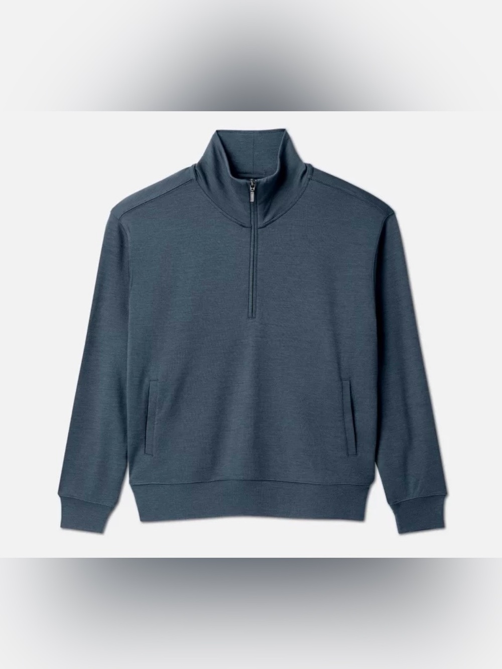 Unbound Merino Women's Merino Transit Quarter Zip Slate Blue Size XL